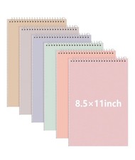 6 Pack Spiral Bound College Ruled Notebooks 8.5x11in Assorted Colors