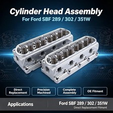 2pcs Complete Aluminum Cylinder Heads Sbf For Ford 289 302 351 64cc 2.021.6 In 2pcs Complete Aluminum Cylinder Heads Sbf For Ford 289 302 351 64cc 2.021.6 In