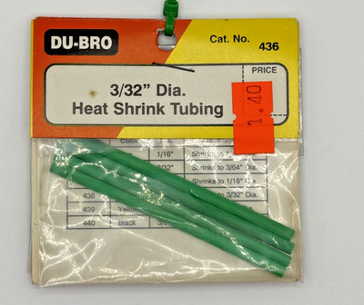 DU-BRO: #436, 3/32'' DIA. HEAT SHRINK TUBING, LOT OF 2  INV. 20