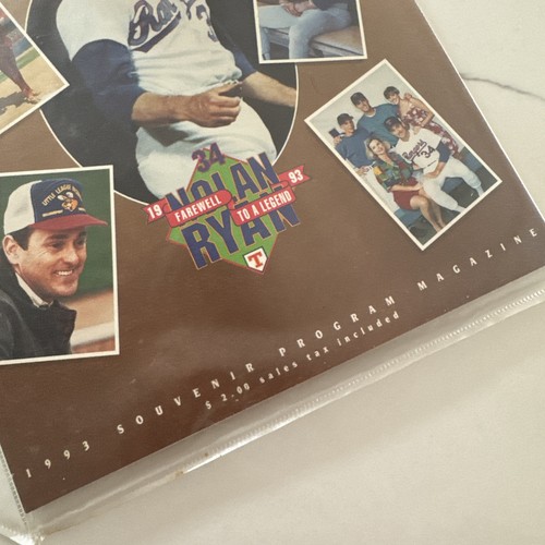1993 Texas Rangers Official Souvenir Program Nolan Ryan Farewell To A ...