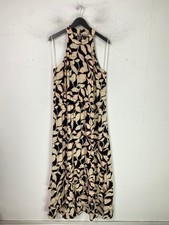 TU Woman Cream Black Leaf Print Maxi Shift Sleeveless Dress UK 22 NEW