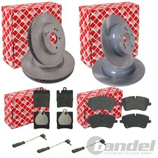 FEBI BREMSSCHEIBEN + BEL&Auml;GE VORNE + HINTEN passend f&uuml;r Mercedes W203 W209 R171