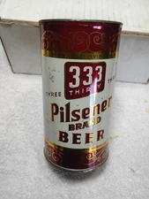 333 Three Thirty Three pilsner , Chicago ILL FLAT TOP BEER CAN    EMPTY