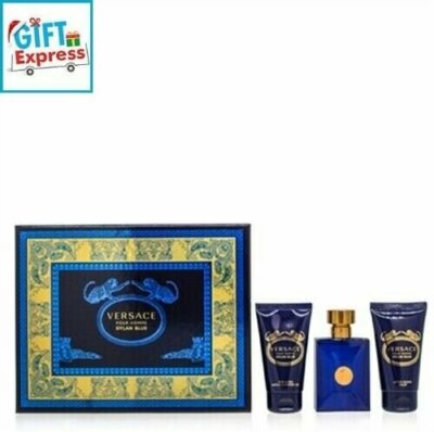 Versace Dylan Blue For Men 3 PCS Gift Set(1.7 oz EDT+1.7 oz ASB+