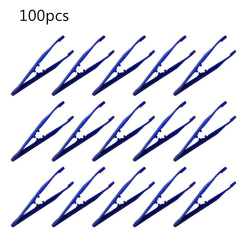 100Pcs Lightweight Small Plastic Disposable Tweezers Beads DIY Tool - Picture 1 of 8