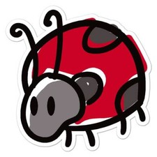 Cartoon Ladybug, Vinyl Decal Sticker, Indoor Outdoor, 3 Sizes, 8160