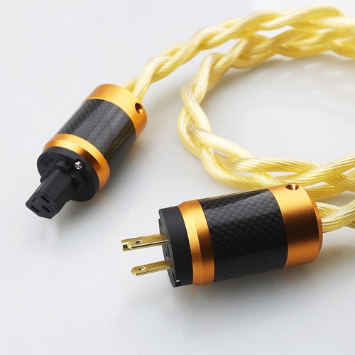 audiophile power cable Braided 3-conductor Euro 2-pin US 3-pin IEC C15 Plug - Picture 5 of 29