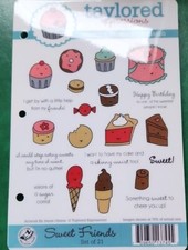 Taylored Expressions Rubber Stamps:" Sweet Friends " Cupcake comb.Ship. EUC