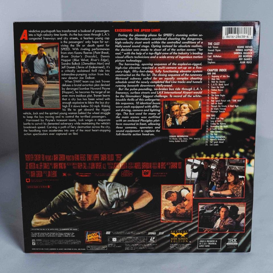Speed - Laserdisc Laser Disc - Keanu Reeves, Sandra Bullock Dennis Hopper - 1993 - Image 2 of 4