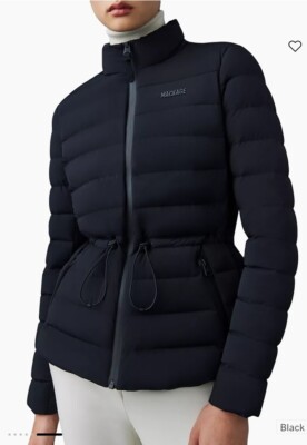$790 MACKAGE Jacey City Water Repellent Down Jacket Black Size Medium