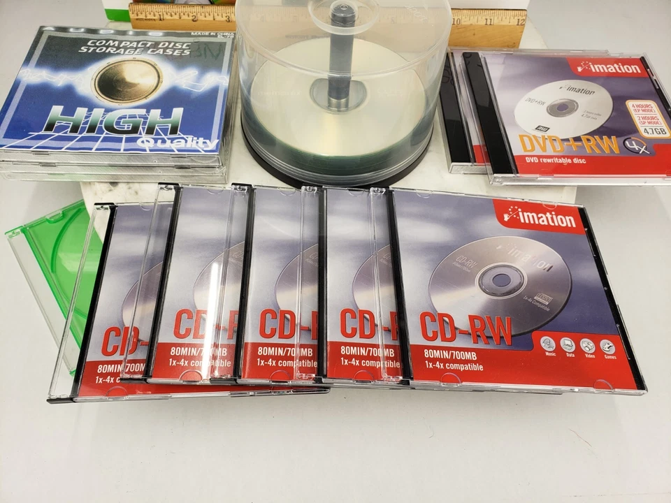 Memorex CD-R Lot - DVD-RW CD Sleeves Jewel Cases Imation CD-RW - Image 3 of 4