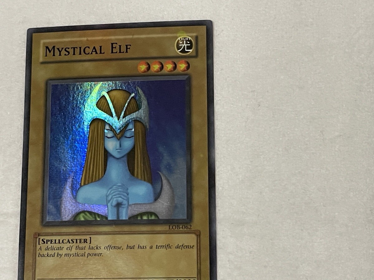 YuGiOh Mystical Elf LOB-062 Faded Misprint Ink Error Super Rare