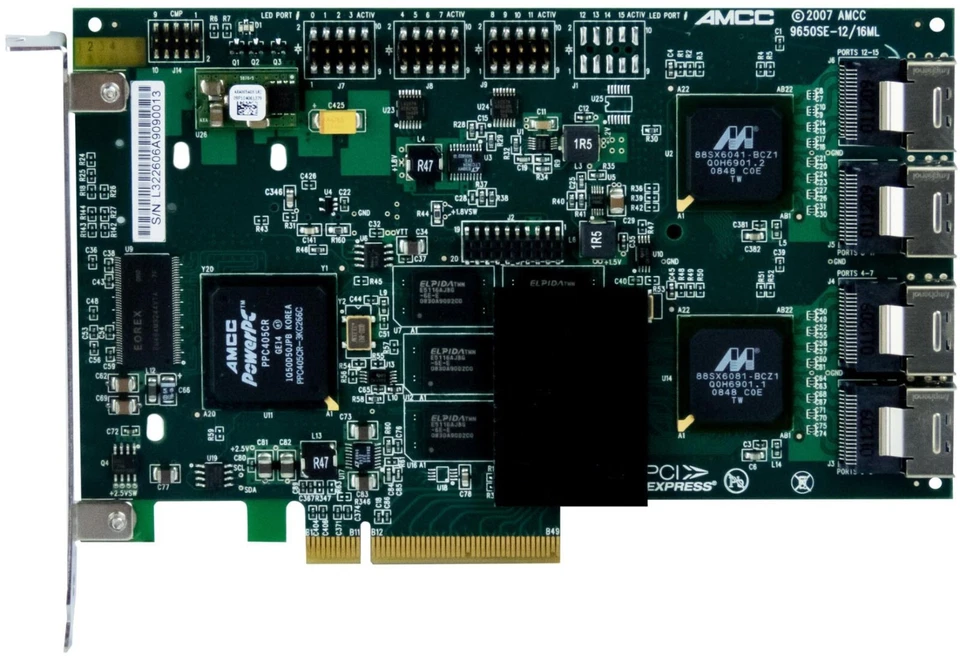 Raid Controller 3ware 9650se-16ml Raid Sata 3gbps Pci-e Raid: 0 1 10 5 50 Jbod - Image 2 of 2