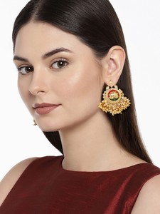 Indian Bollywood Gold Plated Multi Pearl Fashion Earring Wedding