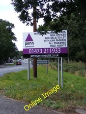 Photo 12x8 A1156 Felixstowe Road & For Sale board Nacton Looking towards W c2012
