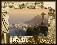 Brazil Laser Engraved Wood Picture Frame Landscape (8 x 10)