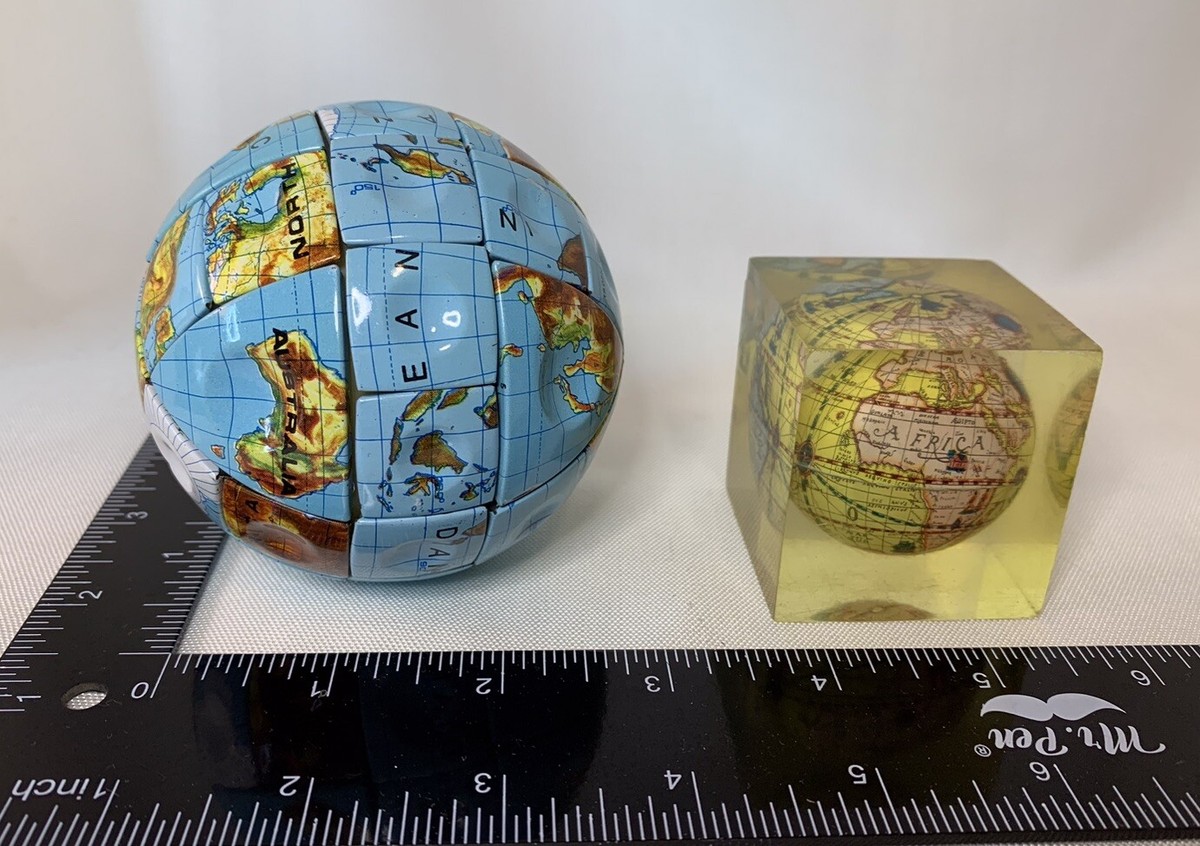 Vintage Hungarian Lemezarugyar Sphere Ball Earth Globe Rubik