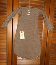 Primitive Dress decor, Primitive Decor BLACK CHECK NIGHTSHIRT, Halloween, Fall