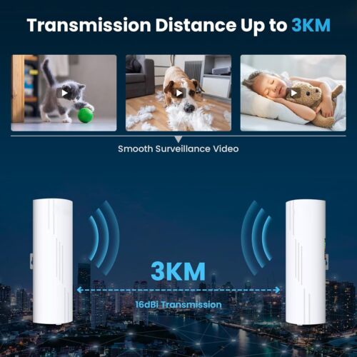 16dBi High-Gain Gigabit Wireless Bridge 5.8G WiFi Bridge Point to Point CPE 3KM - Picture 3 of 9