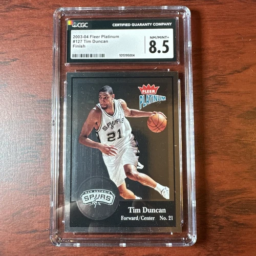 2003-04 Fleer Platinum #127 Tim Duncan Platinum Finish 22/100 CGC 8.5 