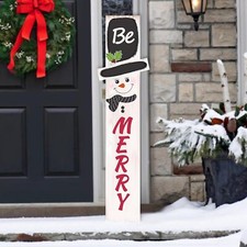 Christmas Snowman Welcome Porch Sign For Front Door Be snowman