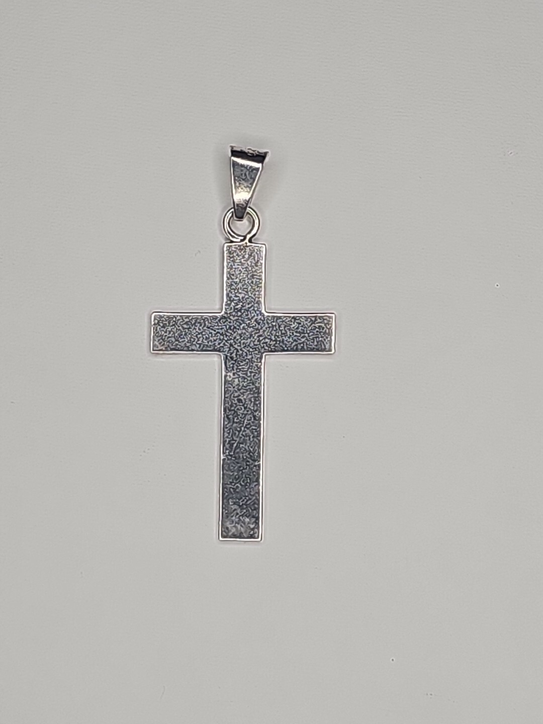 Silver 925 Simple Solid Cross Pendant Charm - image 1
