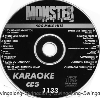 90's MALE HITS Karaoke CD+G MONSTER HITS VOL-1133 NEW In White Sleeve
