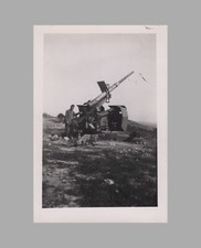 WW2 Era Photo U.S. Army GI Sitting By Abandoned Artillery Gun