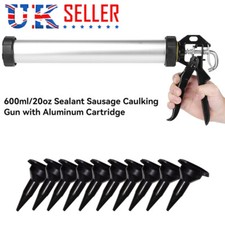 600ml Pointing Grouting Sausage Sealant Foil Mastic Combi Caulking Gun - Silver
