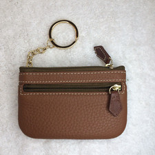 Dooney  Bourke Pebble Grain Small Coin Case key ring Caramel Tan