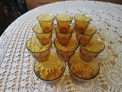 Lot De 14 Verres Duralex Vintage - Couleur Ambré - Verre Tumbler - Occasion Bon État