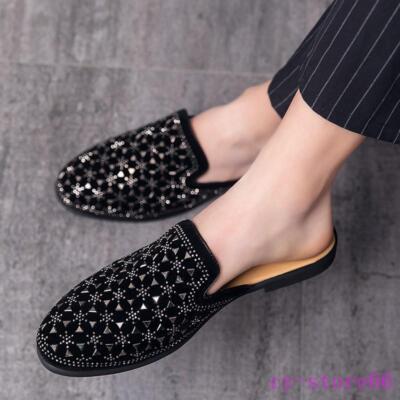Men’s Leather Studded Loafer Slides Amazon.com | Justar Men main image 4
