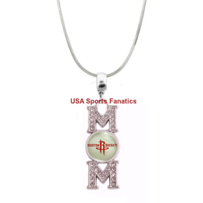 Houston Rockets Rhinestone NBA - Houston Rockets MOM Necklace With Rhinestones On A 925 SS Snake ...