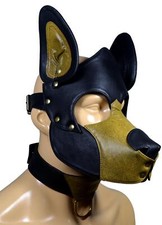 Leather Puppy Hood Custom Head Mask Novelty Costume Dog halloween
