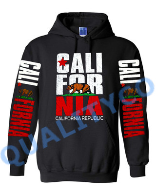 California Republic Black Hoodie S-3XL Sweater CA Cali dope diamond
