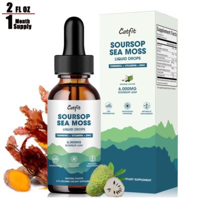 Sea Moss Soursop Leaves Extract with Turmeric Black Pepper Liquid Drop 60ML