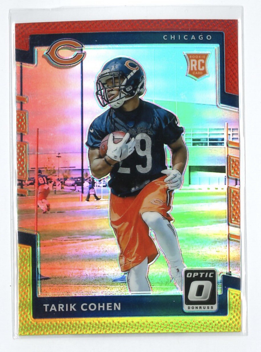 Tarik Cohen Rookie Red Yellow Prizm  2017 Donruss Optic Rookies  #134