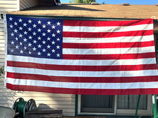 U.S. 50 Star 100 Cotton Sewn Stars American Flag w/ Grommets Approx 5' x 9 1/2'