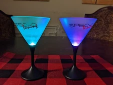 Spec-d Tuning Led RGB Light Up Martini Glass Plastic Set Of 2