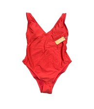 Women's V-Neck High Leg One Piece Swimsuit - Kona Sol Red XL