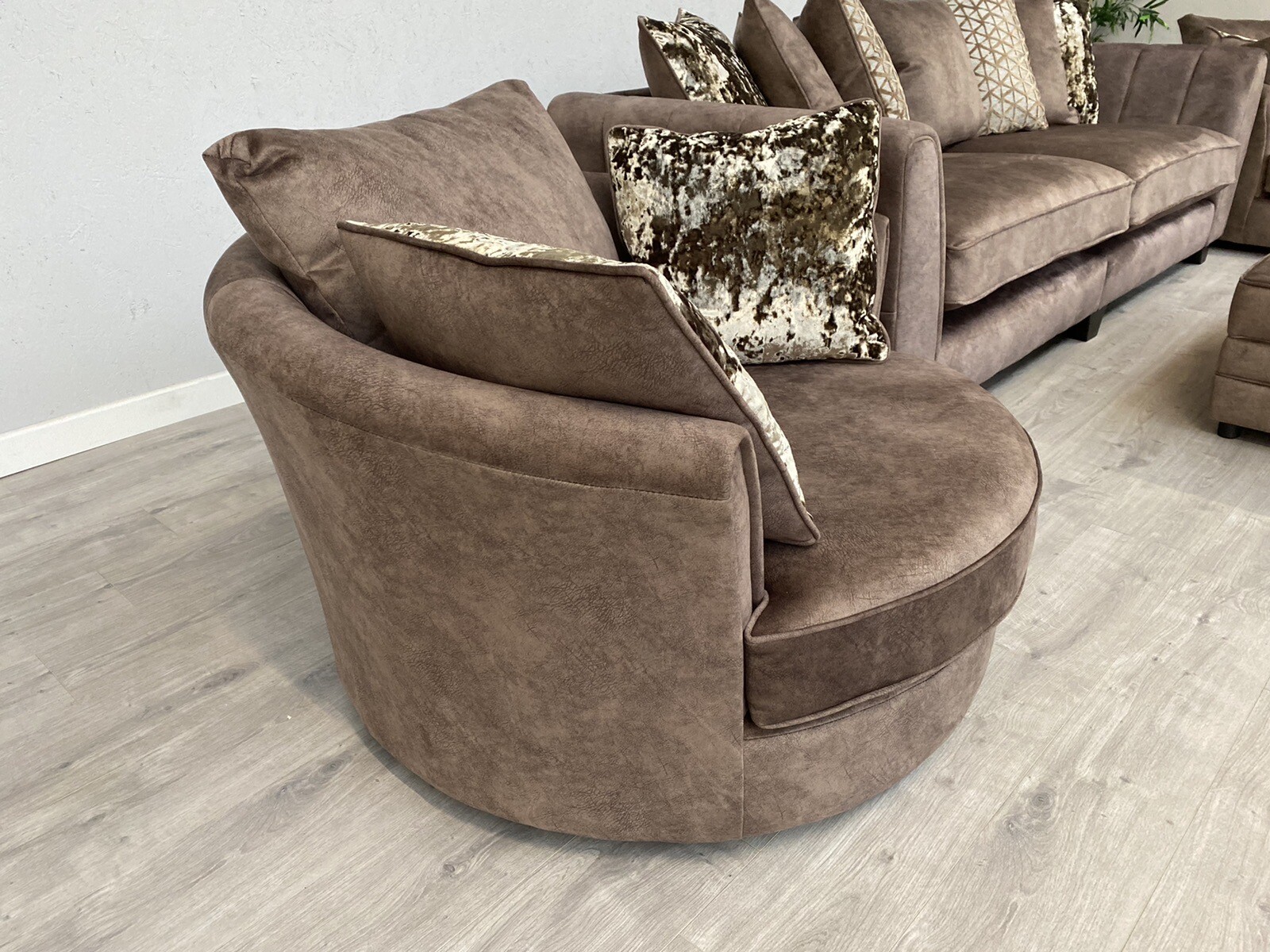 F.V. ARIANA 4 Seater Sofa + 2 x Twister Snuggler Chair + Footstool