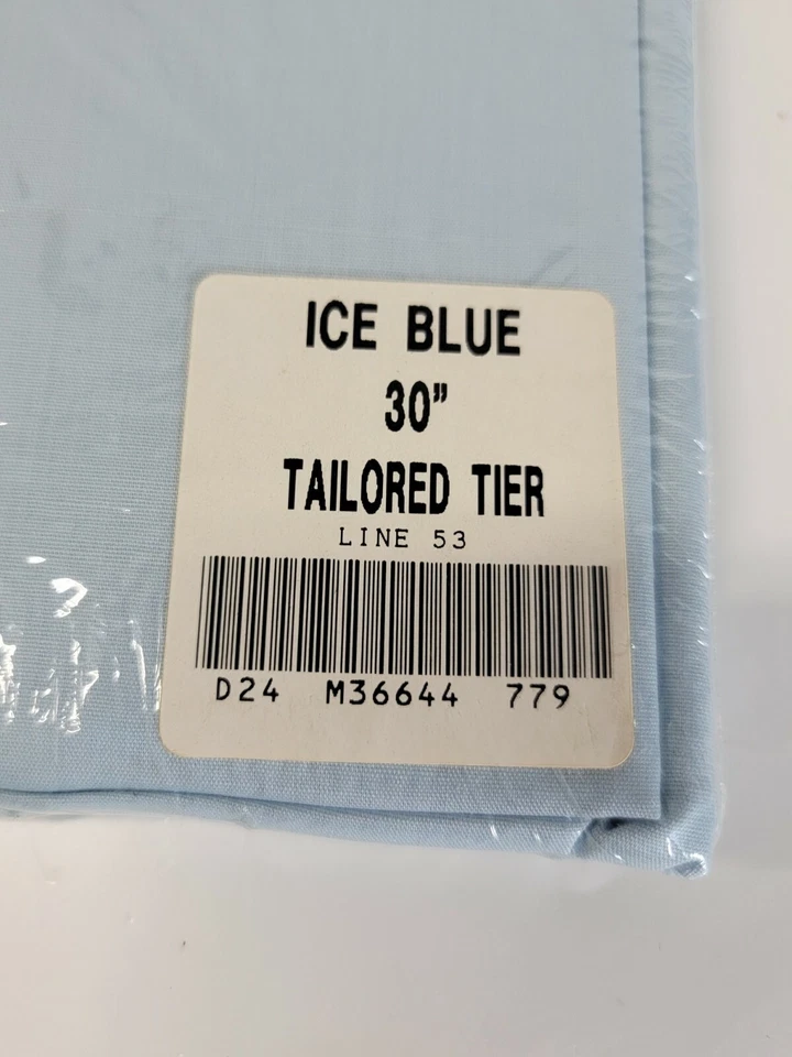 Vintage Spring Maid One Pair Of Tailored Tiers Ice Blue 30" Curtains Window - Image 3 of 4