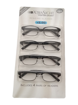 XtraSight by Foster Grant Reading Glasses Rob (4 Pack)