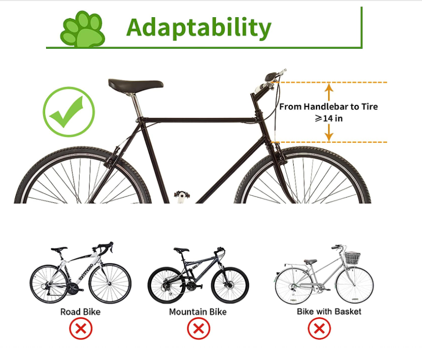 Mancro Dog Bike Basket, Foldable Dog Bike Carrier 15lbs SoftSided