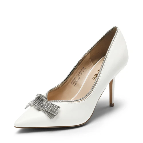 US Women Wedding Dress Pump Shoes High Heel Pointed Toe Slip On Party Pump Shoes - Picture 6 of 16