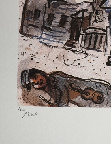 Marc Chagall, Im Dorf, handsignierte Lithographie - Bild 2 von 7