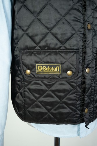 -Belstaff Gilet Trapuntato Nero Gilet Fodera Taglia M - Foto 5 di 12
