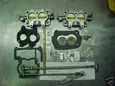 VINTAGE SPEED'S SB CHEVY ROCHESTER 2G  TRI POWER ALUM BASE KIT W/LINKAGE