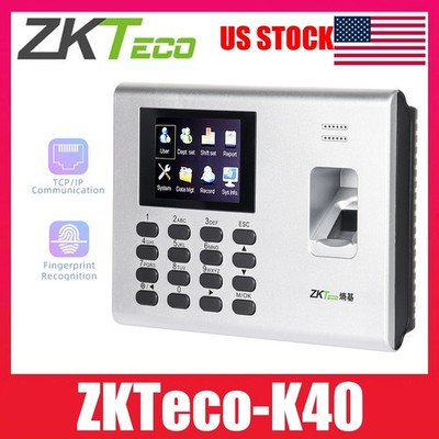 ZKteco K40 Access Control TCP/IP USB Clock Biometric Fingerprint Time Attendance