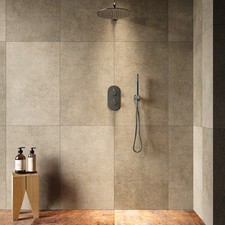 Gunmetal Grey 2 Outlet Wall Mounted Thermostatic Mixer Shower BUN/ARGM2OCV/97225